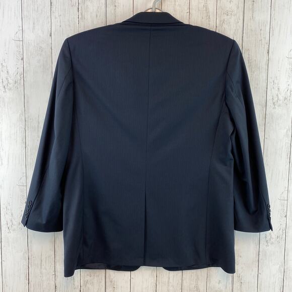 346 Brooks Brothers Blue Stretch Wool Two-Button Suit Jacket Blazer Size 45R - Picture 7 of 13